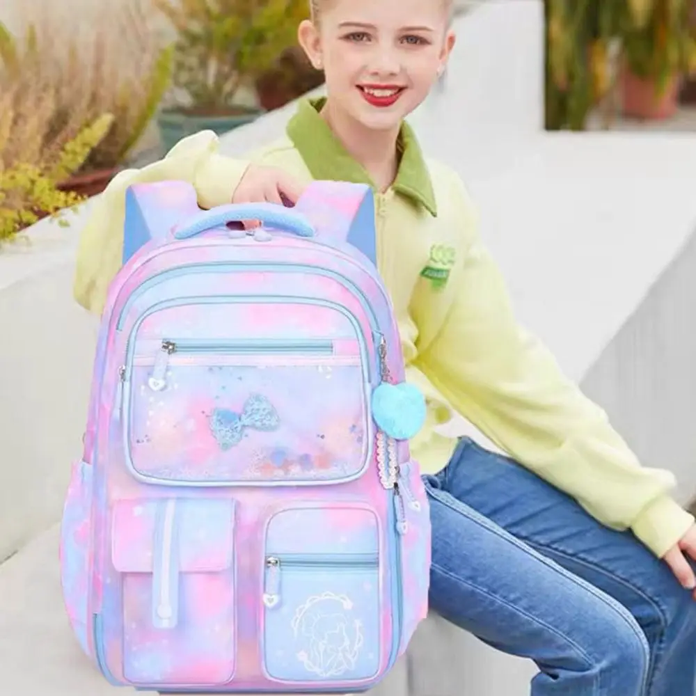 

Cute Side-Open Children Backpack Oxford Multiple Pockets Shoulders Bag Harajuku Large Capacity Student School Bag Travel