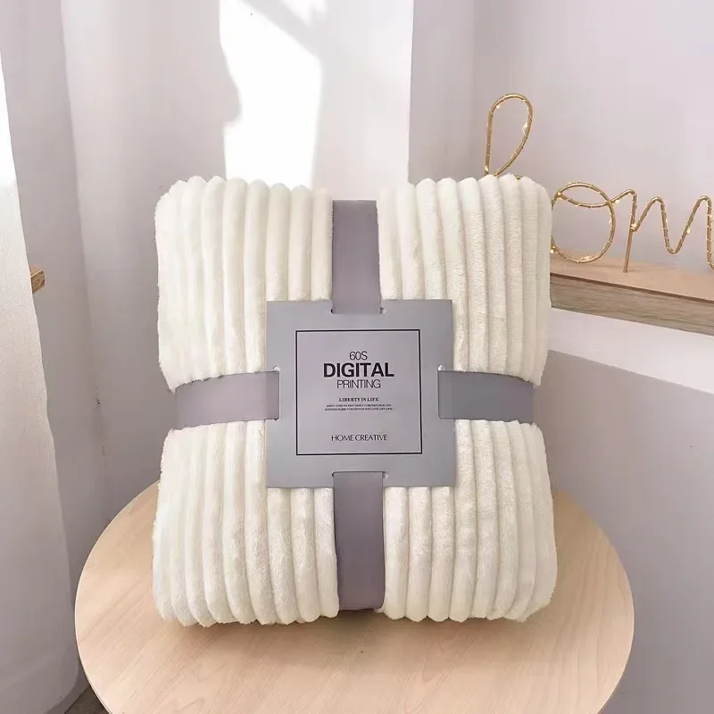 Colcha de lana, fundas de cama, manta para sofá, mantas de felpa, Color sólido, cuadros suaves