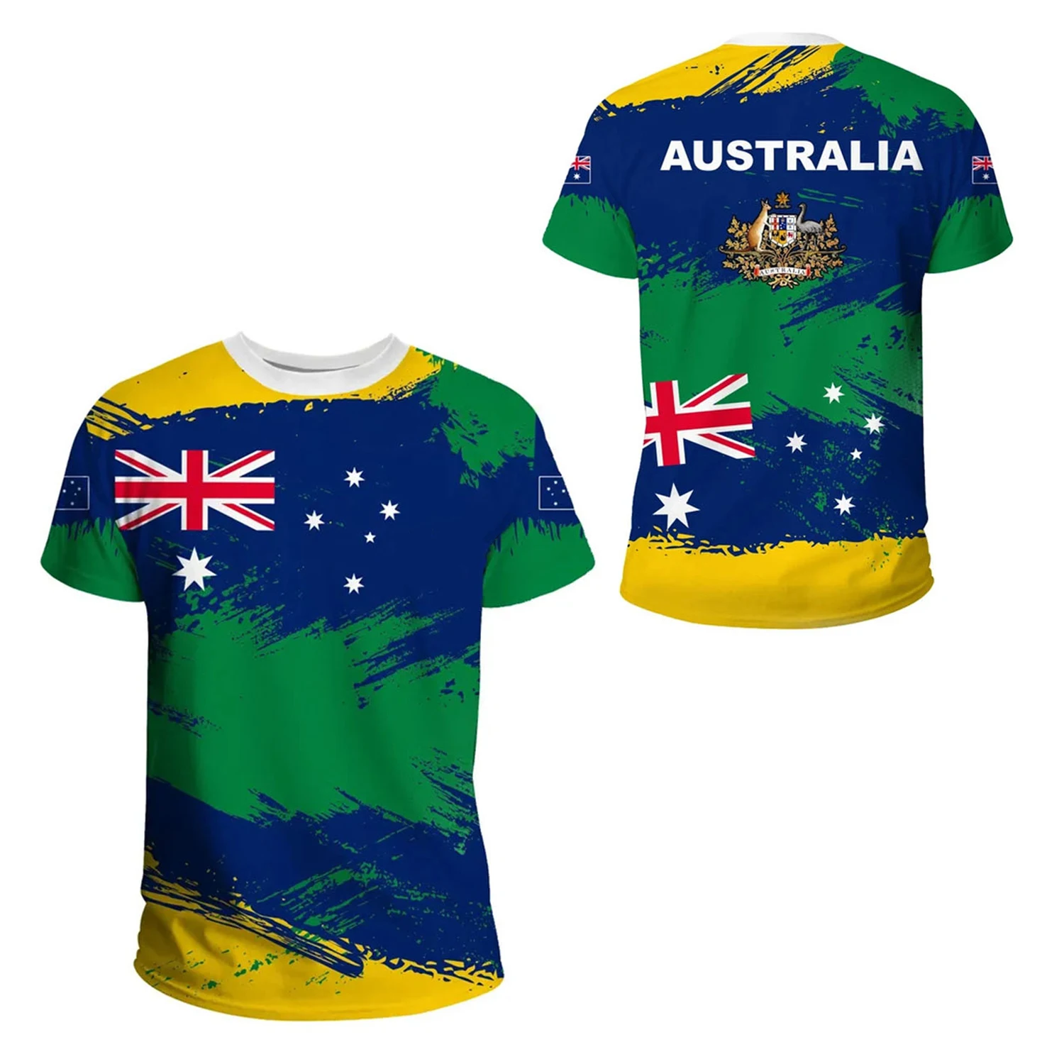 Australia T-Shirts Australian Flag Emblem 3D Printed Streetwear Men Women Oversized Short Sleeve T Shirt Kids Tees Tops Clothing