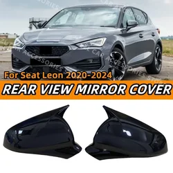 For Seat Leon MK4 Cupra 2020-2024 FR ST Pair Side Wing Mirror Cover Caps Rearview Mirror Cover Trim Add on Rear View Mirror Trim