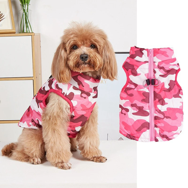 Winter Warme Hondenkleding Waterdichte Dierenjas Voor Kleine Middelgrote Honden Camo Patroon Puppy Jas Chihuahua Yorkie Kleding Huisdier Aanbod