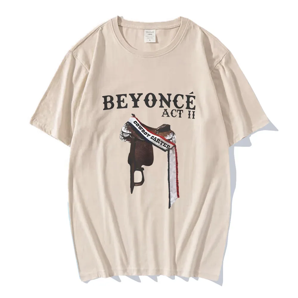 Cowboy Carter Beyoncée T-shirt Act II 2024 Vintage Printing Tee-shirt Short Sleeve Summer Spring Tshirts Cotton High Quality Tee