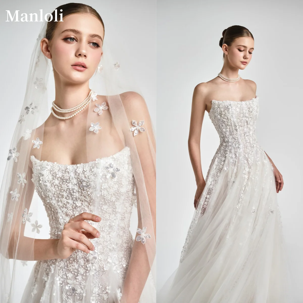 

Elegant Ship Type Collar Bridal Dress Sweetheart Sleeveless Decal A-line Wedding Dress Bohemian Bride Dress Custom