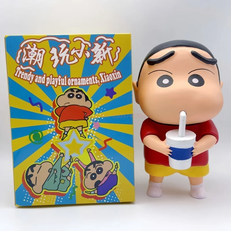 Crayon Shin-Chan Copo de Água Potável, Modelo PVC, Figura Anime, Handmade Ornamento Boneca Bonito, Toy Birthday Collectible, Venda Quente, 14cm