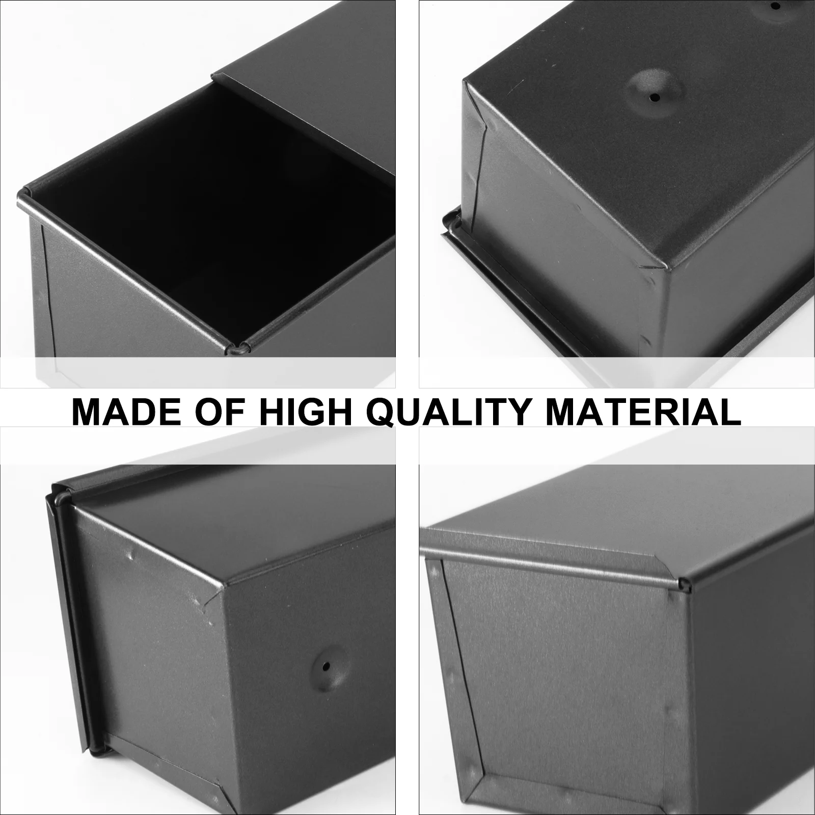 Teglia nera con coperchio stampo per pane antiaderente Toast Bakeware per la casa (250g) teglia per pane pagnotta Bakeware