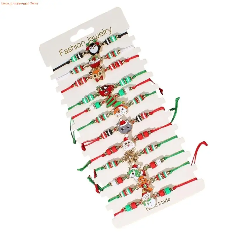 F92D موسم الأعياد سبائك الزنك سحر الأساور قابل للتعديل معصمه مضفر الزينة #2