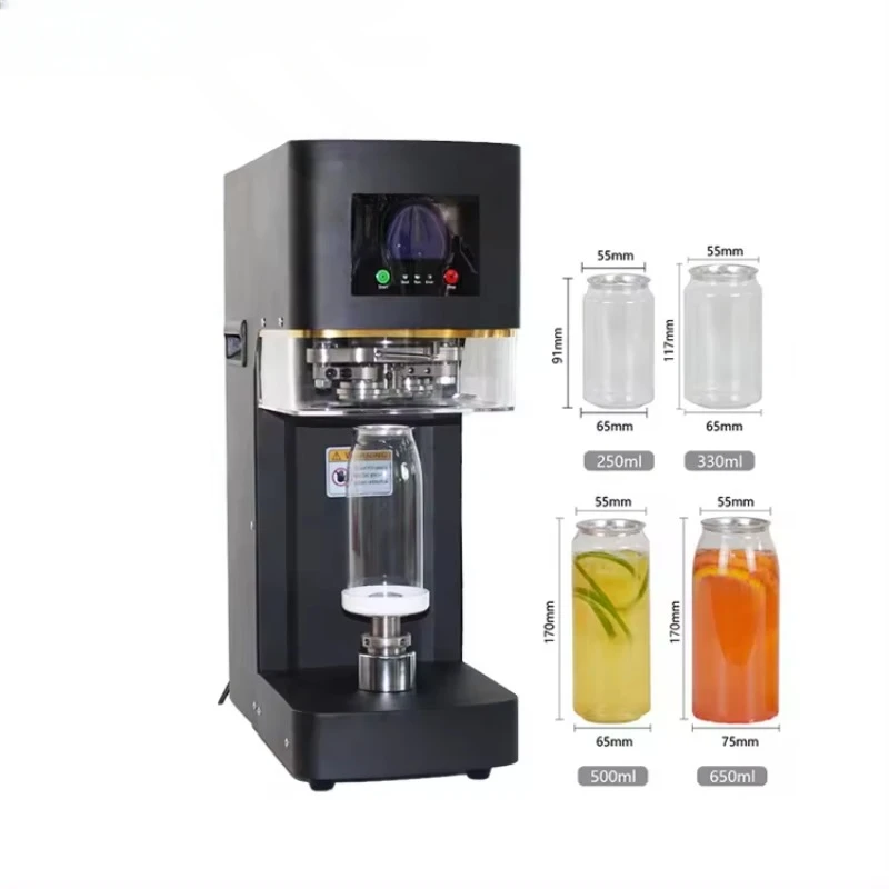 Automatic Electric Commercial Can Sealing Machine Soda Can Sealing With Cup Holder Bubble Tea Shop Can Sealer