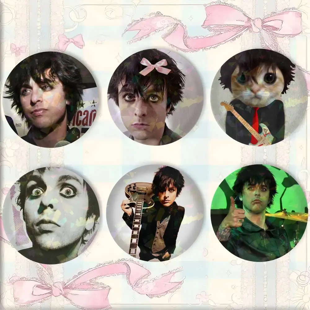B-billie Joe A-armstrong Runde Snap-in Broschen Rockband Anstecknadeln Abzeichen Fan-Kollektion Accessoires Schmuck Handgefertigte Geschenke
