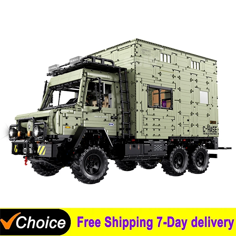 GULY 7310Pcs Technical Unimock Off-Road RV Building Blocks 4x4 RV Motorhome Model DIY Assembly Bricks Desktop Decor Gifts Adult
