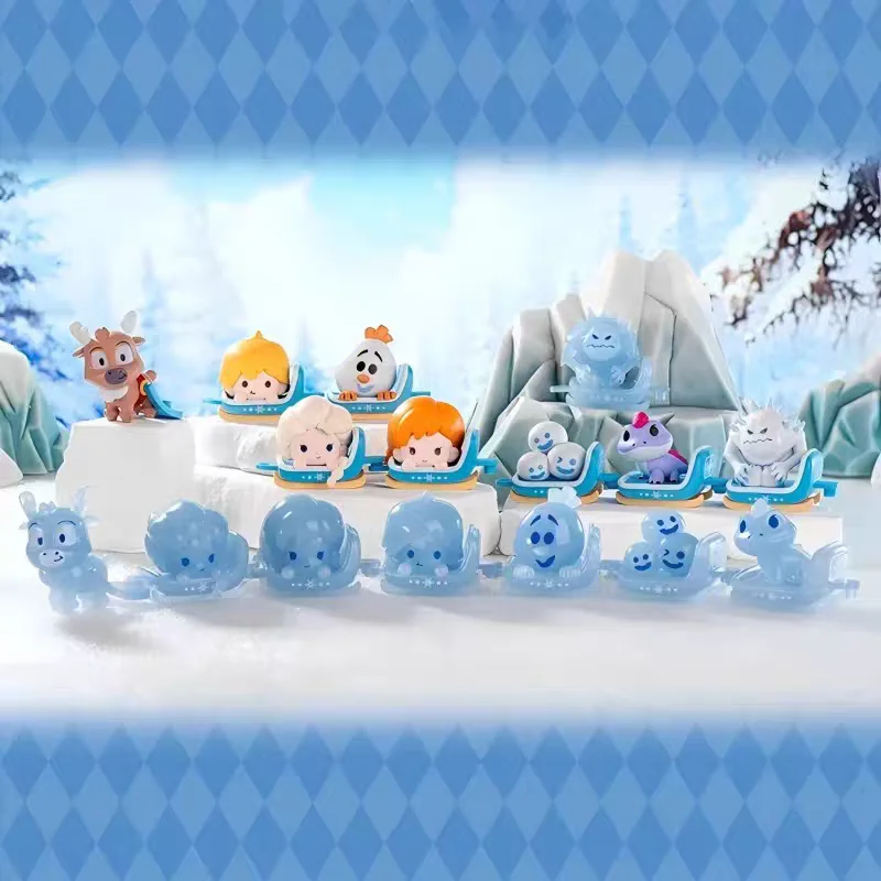 Frozen Elsa Anna Olaf Anime Peripherals Kawaii Cute Q Edition Surprise Blind Box Toy Tabletop Decoration Ornaments Holiday Gifts