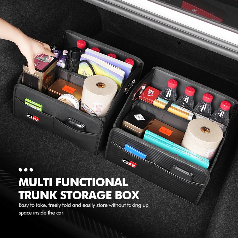 Car Logo Trunk Storage Box Large Capacity Tools Organizer Case Accessories For Toyota GR Sport Gazoo Racing Yaris 86 Corolla view 5