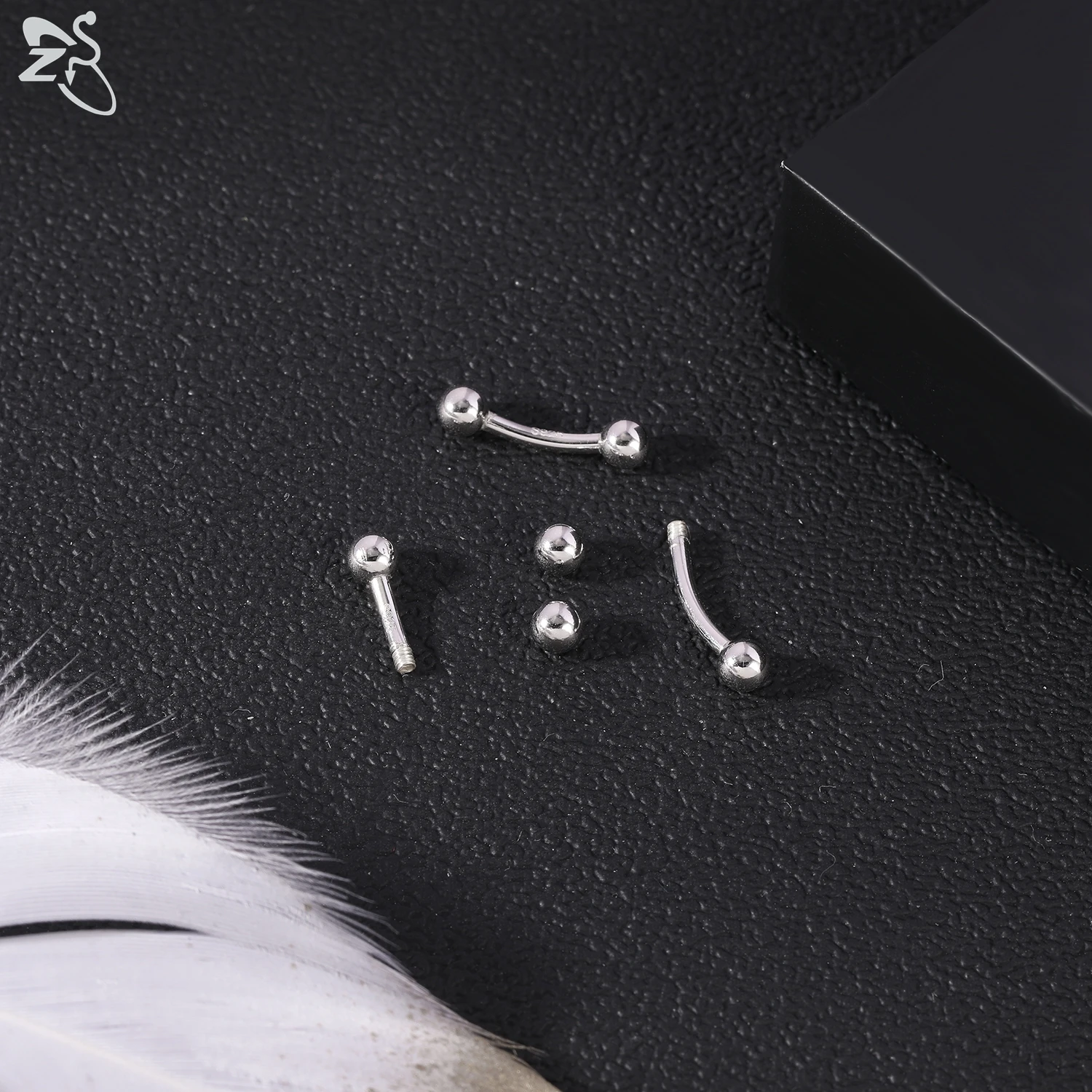 AOEDEJ 1 Piece 14G/16G 925 Sterling Silver Belly Button Ring Double Headed Ball Navel Rings Simple Navel Piercing Jewelry Gifts