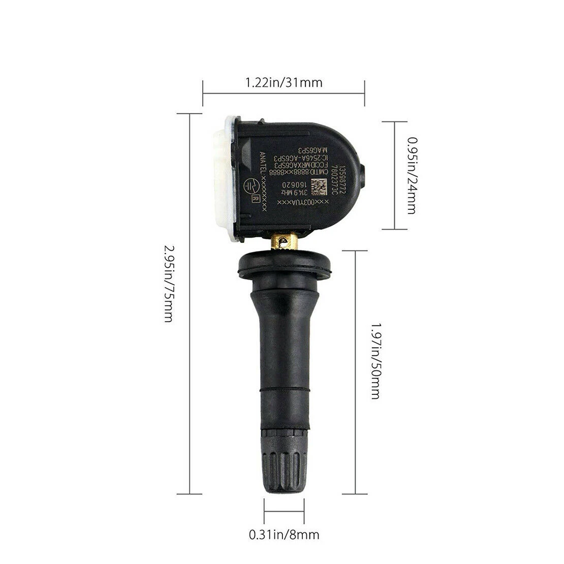 자동차 장비 타이어 압력 모니터링 센서, Tpms, Gm 13589597 13598771, 4 개