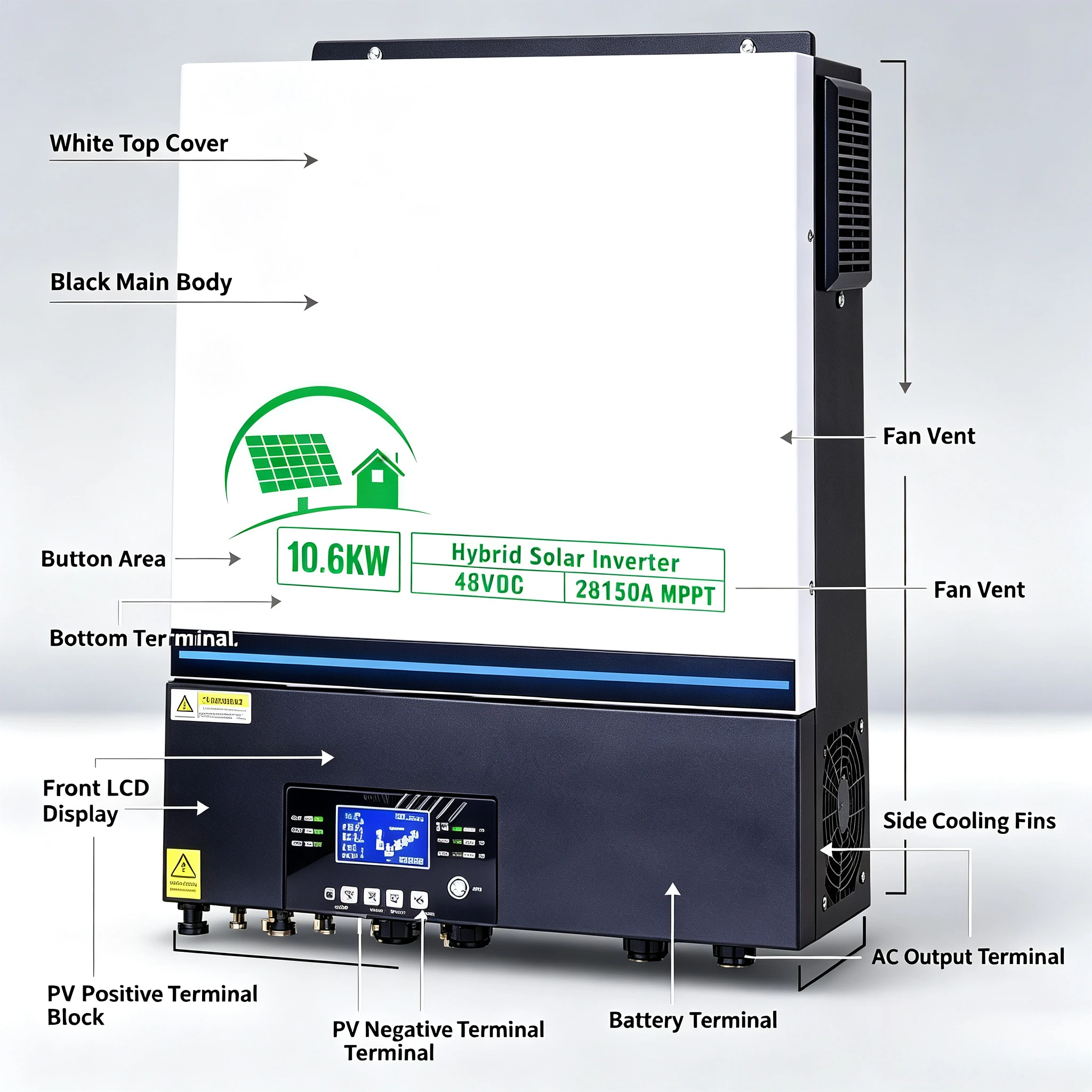 10.6KW 48V‑220V Solar Inverter - đánh giá và giá Mppt Charge Controller