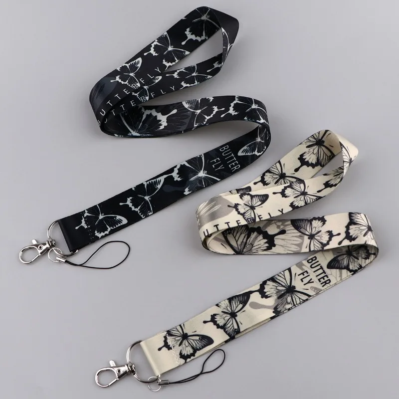 

10 pcs Vintage Butterfly Lanyard For Keys ID Card Cover Pass Mobile Phone Straps Badge Holder Neck Straps Accessories