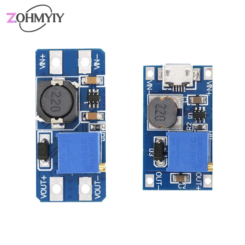 2A Boost Board DC-DC Boost Module MT3608 Step-up Board Type C For Car/Power Bank/High Power Conversion Power Module Output 28V