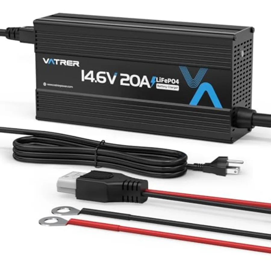 

Boat RV application, lithium material, black color, 12V 20A LiFePO4 charger with 0V activation, LED indicator Anderson connecto