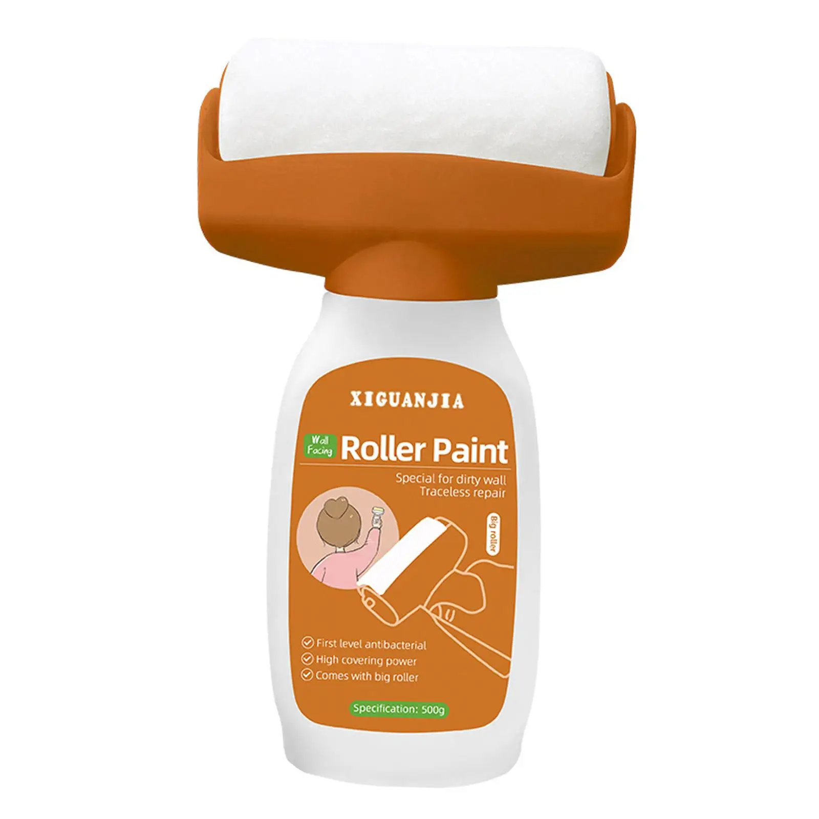 Small Roller Wall Repair Brush, Easy to Use Wall Repair Agent for Touch Up Paint, Chips, Scratches, Graffiti, Nail Holes, Cracks