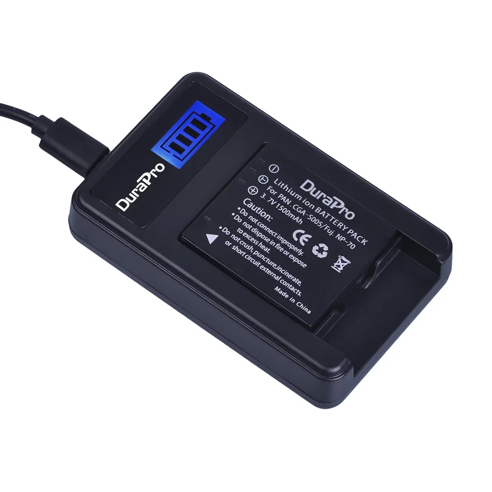 1500Mah CGA-S005E Bateria S005 DMW-BCC12 Battery + LCD USB Charger for Panasonic Lumix DMC-LX1 LX2 LX3 FX3 FUJI NP-70 DB60