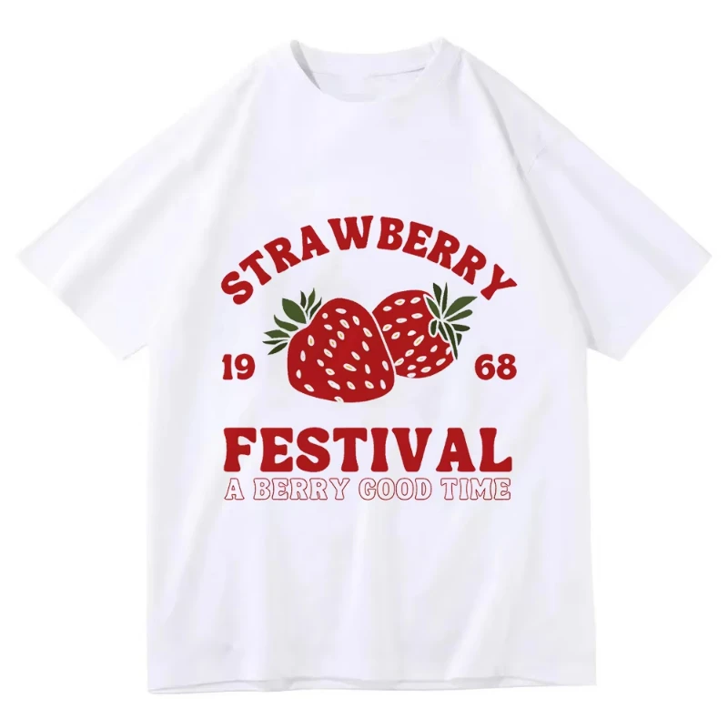 

Cute Strawberry Pattern Casual T-Shirts Gothic Tee Shirt Harajuku 90s Summer Fashion Tshirt Women Summer Tops Streetwear Clothes