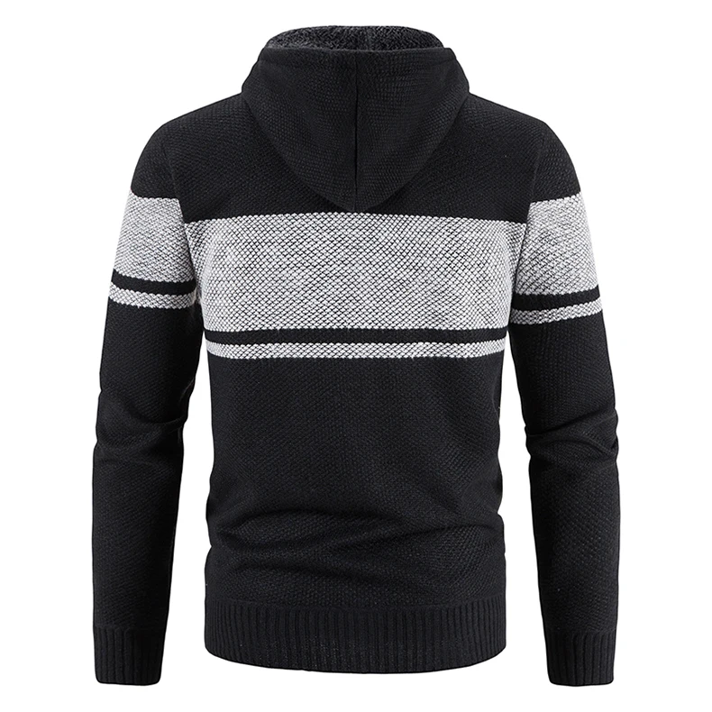 Männlich Gestrickte Casual Jacken mit Kapuze männer Pullover Mantel Y2K Hoodies Koreanische Streetwear Baseball Jumper Jersey Top Kleidung – Detail 4