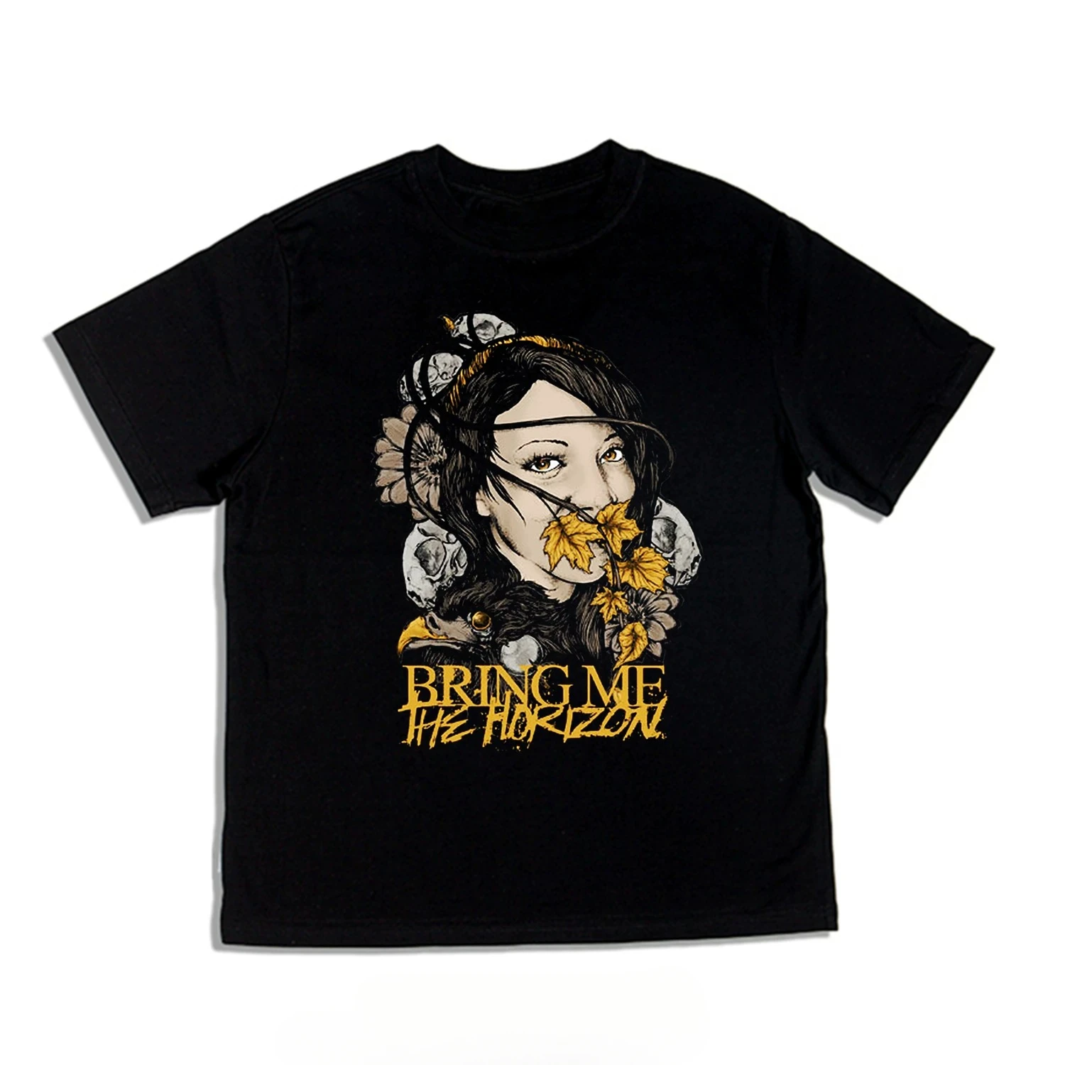 Bring Me The Horizon 'Lady of Life' Leaves Band Graphic T-Shirt Cotton Men Women Streetwear Tee