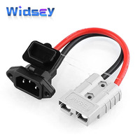 50A Andeson Lithium Battery Charging Plug To Bend Female Connector 10AWG Pure Copper Power Cord 3Pin Male Car Charging Socket