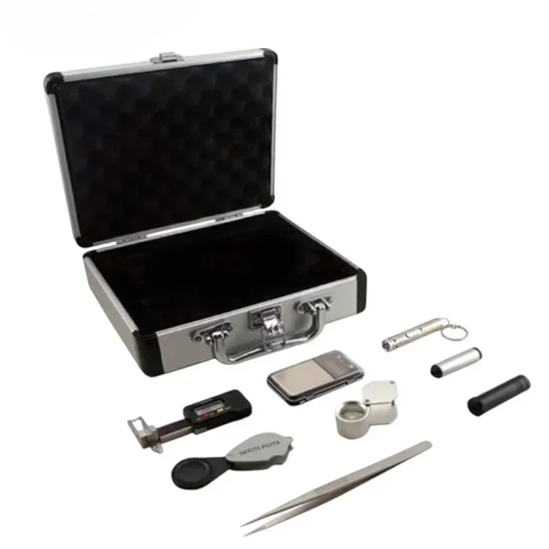 Jewelry Instrument Case Gemstone Tool Kit Portable Diamond Testing Box Jade Identification Set