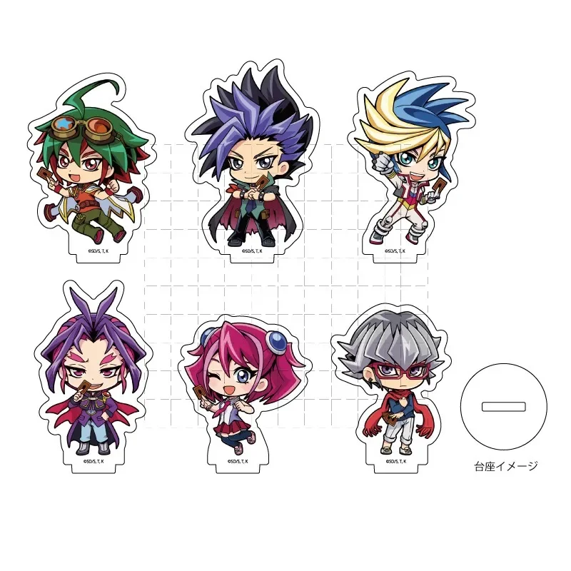 ¡Juego Yu-Gi-Oh! ARC-V muñeca con soporte acrílico Anime YuGiOh Yuzu Hiragi Yuya Sakaki Reiji Akaba Mini figura modelo Cosplay juguete para regalo