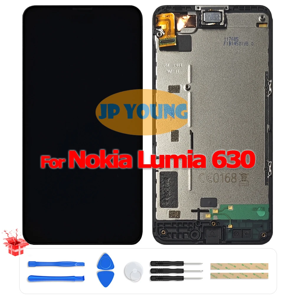Tela LCD Touch Screen de 4.5 polegadas com Digitalizador e Aro para Nokia Lumia 630 635 RM-976/RM-977/RM-978/RM-979 - Peça de Reposição