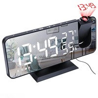 Radio LED Digital Smart Alarm Clock Watch Table Electronic Desktop Clocks USB Wake Up Clock with 180° Time Projector Snooze