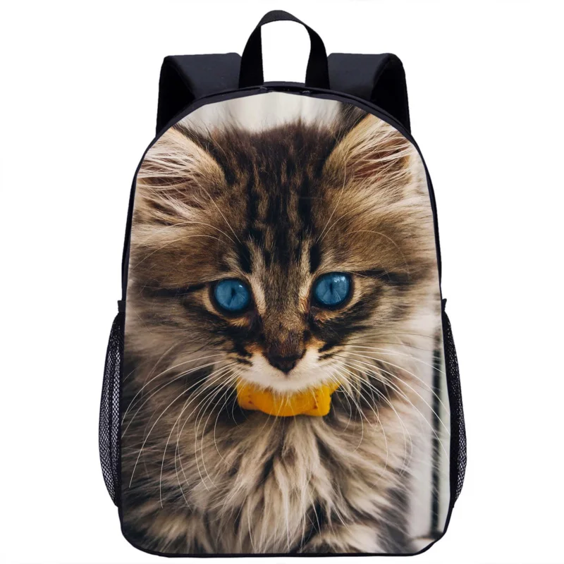 Cute Cat Pet Print Boys Girls Backpack Teenager Children Students School Bag Daily Casual Backpack Woman Man Travel Rucksack