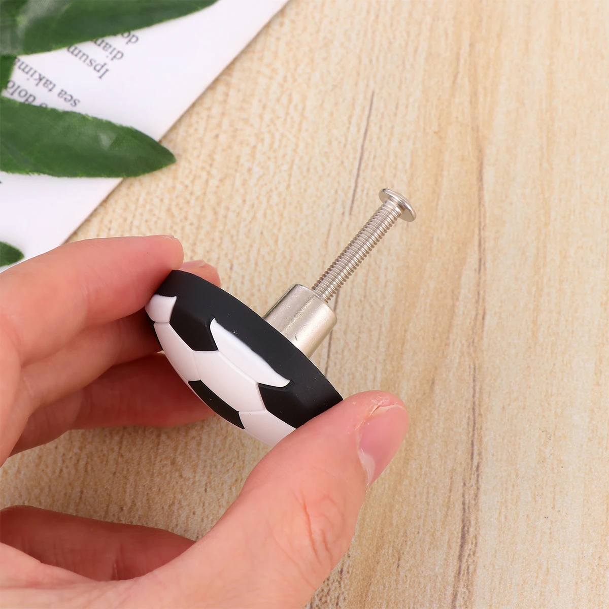 

4 pcs Adorable Football Shape Door Knob Bright Color Durable Simple Cabinet Drawer Pull Handle Home Furniture Hardware