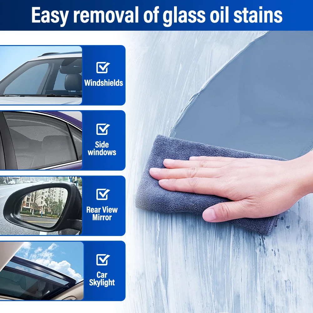 Car Glass Oil Film Remover Paste Window Grease Water Stain Removal Cleaner Windshield Polisher Stuff Windshield Coating Agent