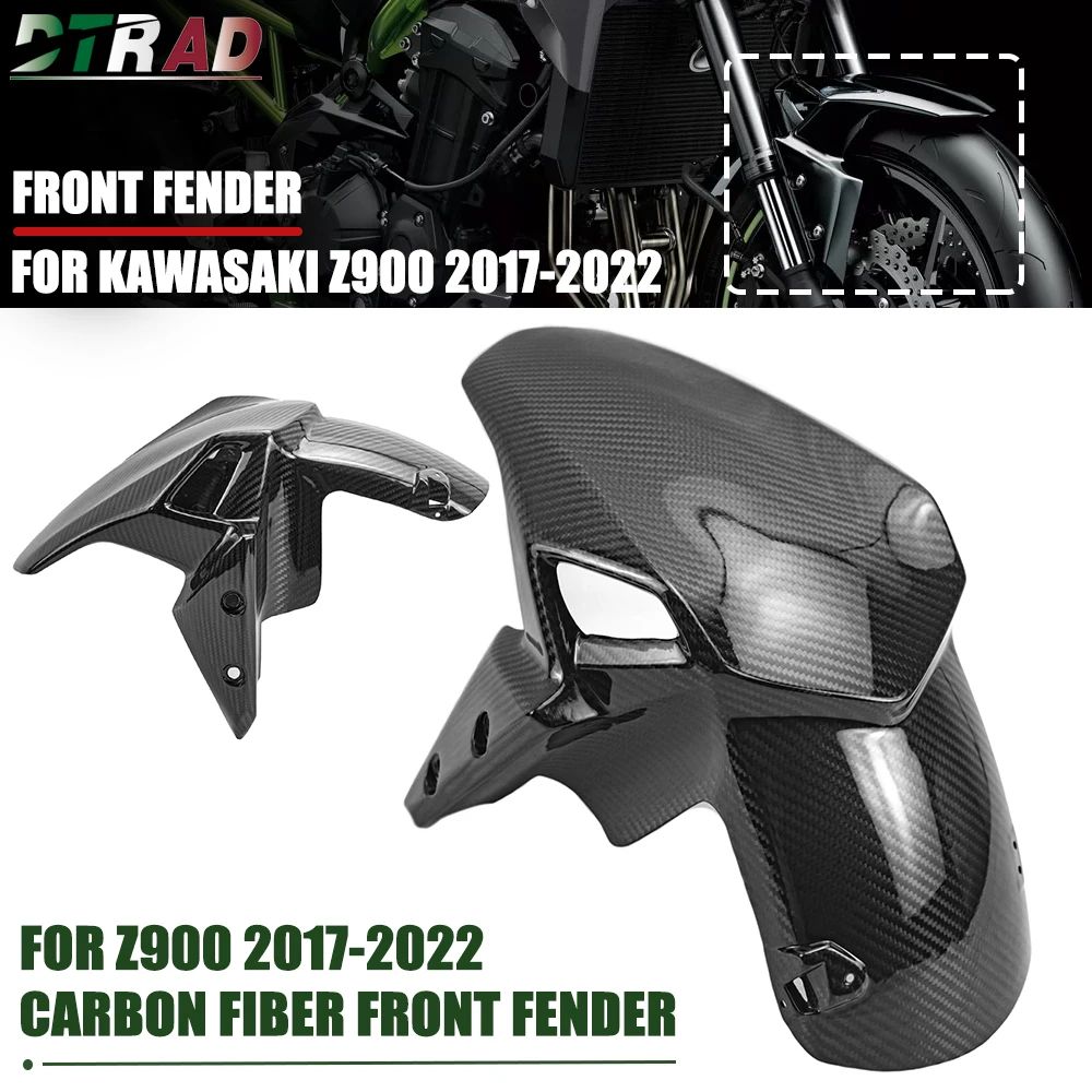 

Z900 2021 For KAWASAKI Z 900 2017-2022 Carbon Fiber Front Fender Mudguard Guard Fairing Kit Motorcycle Modified Part Twill Gloss