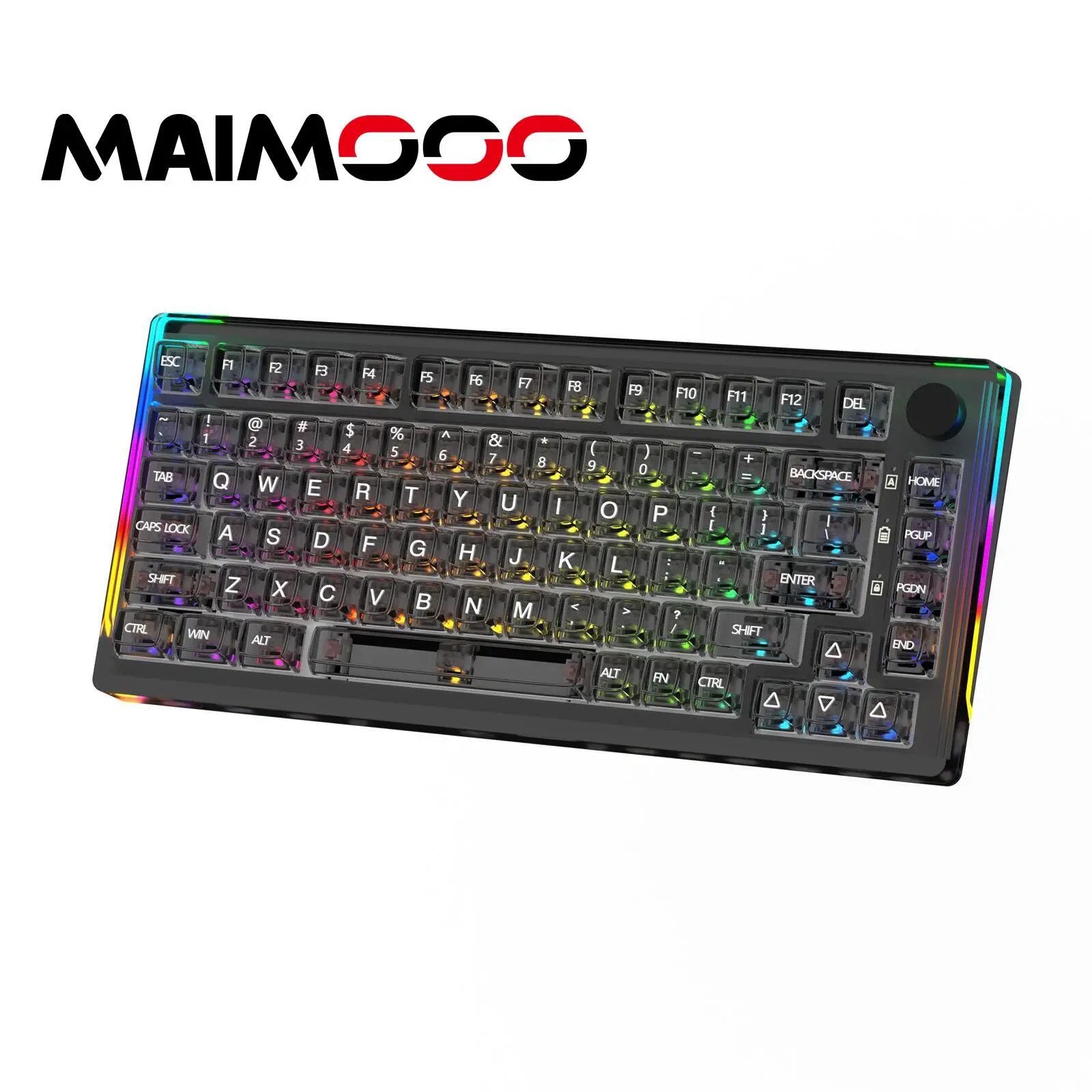 

MAIMOOO Three Modes Keyboard Full RGB Backlit Switch Keycaps Kit 2.4G Bluetooth Macro Driver Hotswap Gaming Mechanical Keyboard