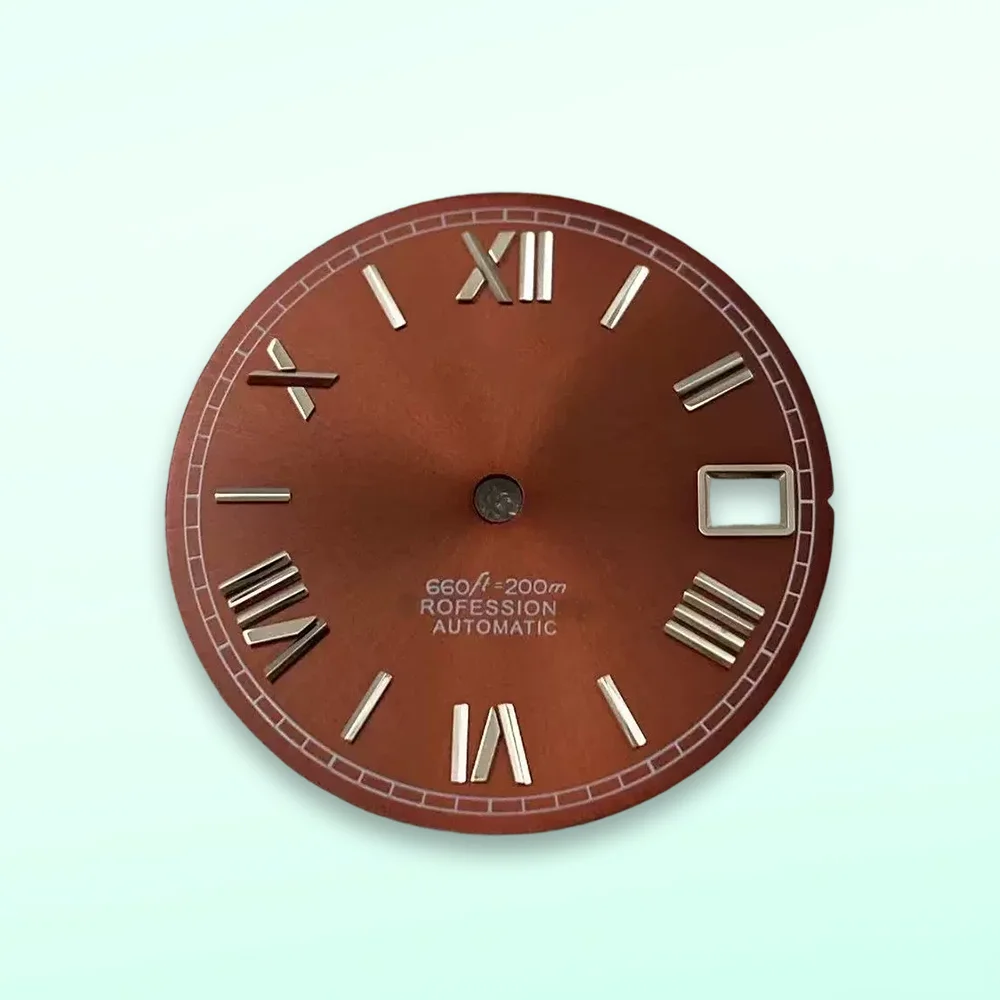28.5mm S Dial Sunburst Dial Roman numerals Fit NH35 Japanese Automatic Movement Sunray Dial nh35 Watch Watch case