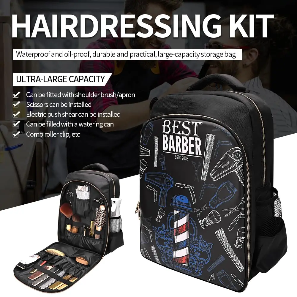 

Hairdressing Storage Backpack Portable Hairstylist Organizer Bag Large Capacity Travel Shoulders Bag Salon Barber Supplies Tools