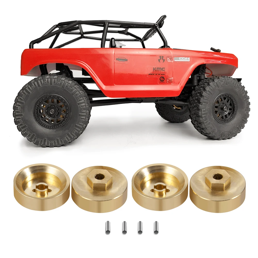 MIBIDAO-cubierta de Diff de latón, nudillo de dirección, adaptador hexagonal, acoplador de peso para Axial SCX24 1/24 RC, accesorios de piezas de actualización de coche