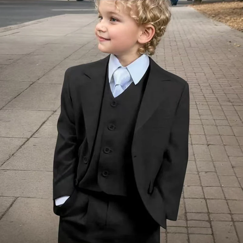

Suit for Boys 3-16 Years 3Piece British Suit Set for Wedding Birthday Party Boys Suit Korean Version of Flower Boy Catwalk Dress