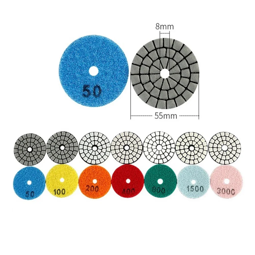 2 Inch 50mm Diamond Dry Polishing Pad Type For Granite Marble Quartzite Glass Olishing Sanding Disc Power Abrasives Tools Parts