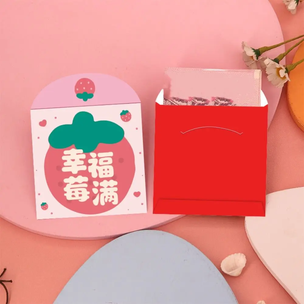 

6pcs Festive Accessory Cartoon Red Envelopes Cute Square Shape Hongbao Traditional Lucky Money Packets Festival Gifting