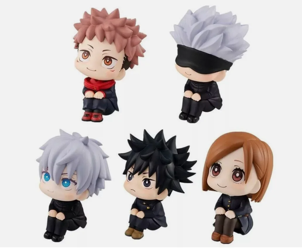 5PCS/Set Q Version Anime Figure Gojo Satoru Children Toy Handheld Office Fushiguro Megumi Anime Figures Ornaments Jujutsu Kaisan