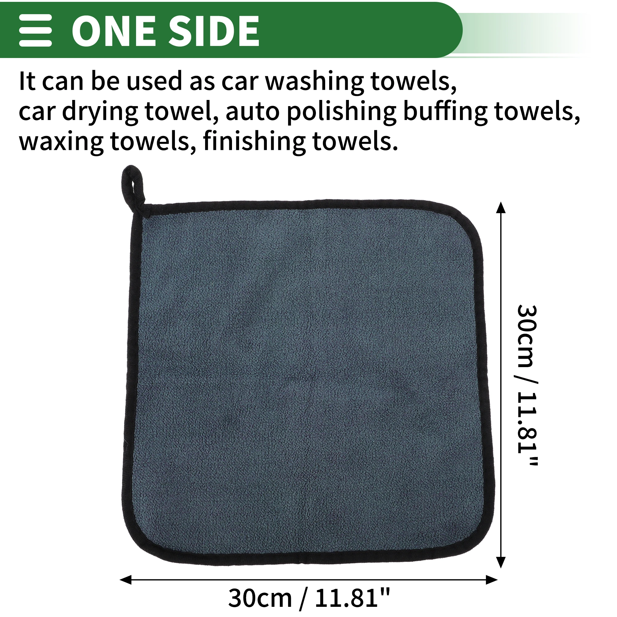 UXCELL Microfiber Towel Absorbent Cloth 30x30cm Square Shape Dual-sided Rag for Car Quick Drying Detailing Streak-Free Cleaning