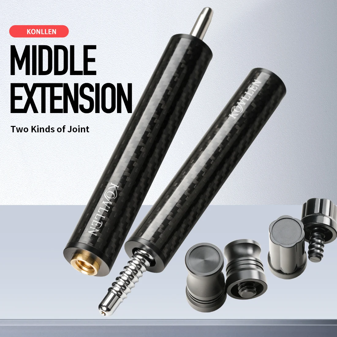 

KONLLEN-Middle Extension Carbon Pool Extender, Billiards Extension Tool, Billiard Holder, Professional Aluminum Alloy Accessory