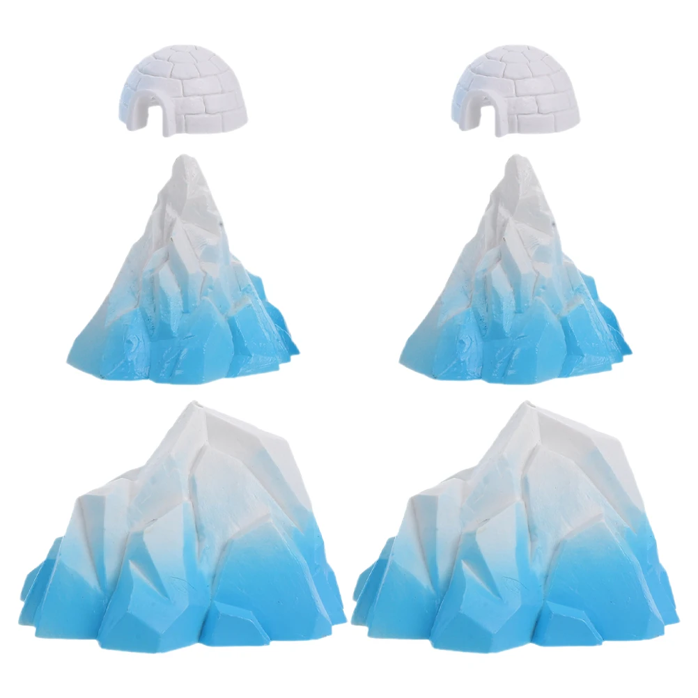 

6Pcs Iceberg Scenic Decor Miniature Realistic Arctic Landscape for Home Aquarium Desktop Winter Display Snow Mountain Ornament