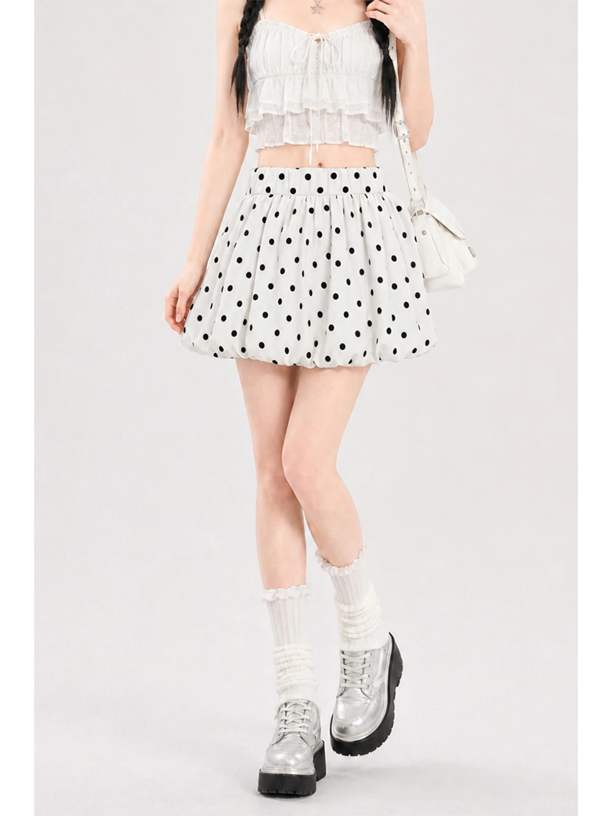 

Korean Style High Waist Pleated A-Line Skirt Women's Summer New Beautiful Floral Print Half Body Skirts Cotton Fabric
