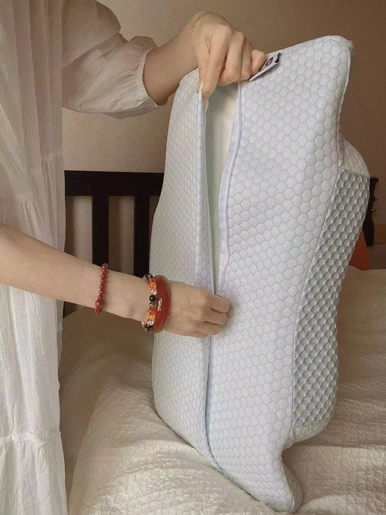 Pillowche Orthopedic Cervical Memory Foam Pillow for Pain Relief - Contoured Neck Support for Side Back Stomach Sleepers