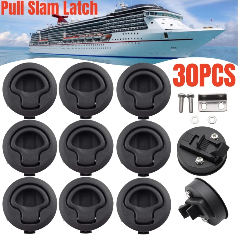 Pull Slam Latch Flush for Yacht Boat Door Latch Plastic Boat Accessories Marine Round