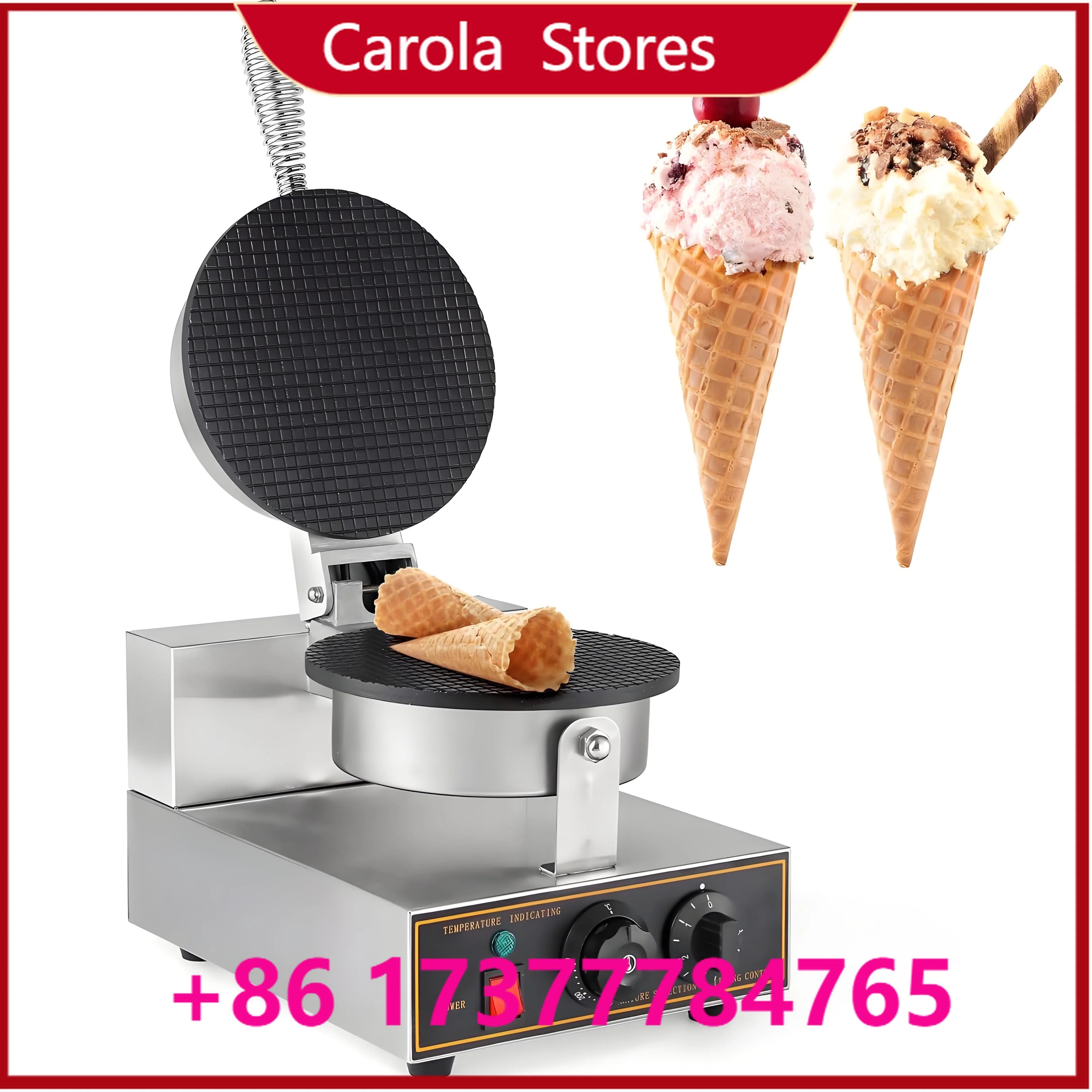 Food tools Commercial Waffle Cone Maker Stainless Steel Plug-And-Play Easy to Clean Ice Cream Cone hine